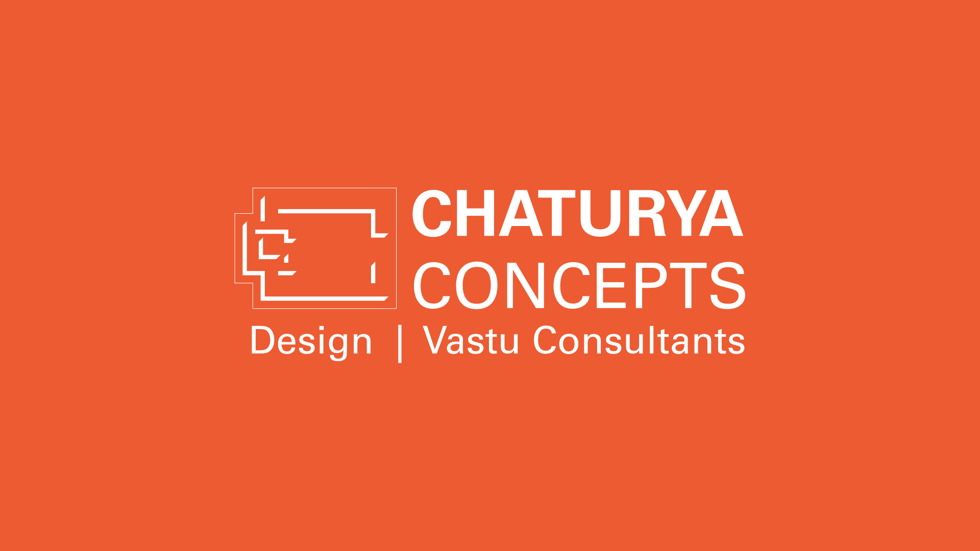 The identity is evolved from the classic temple plan. It has the character C, repeated twice indicating the first letters of â€˜Chaturya Conceptsâ€™