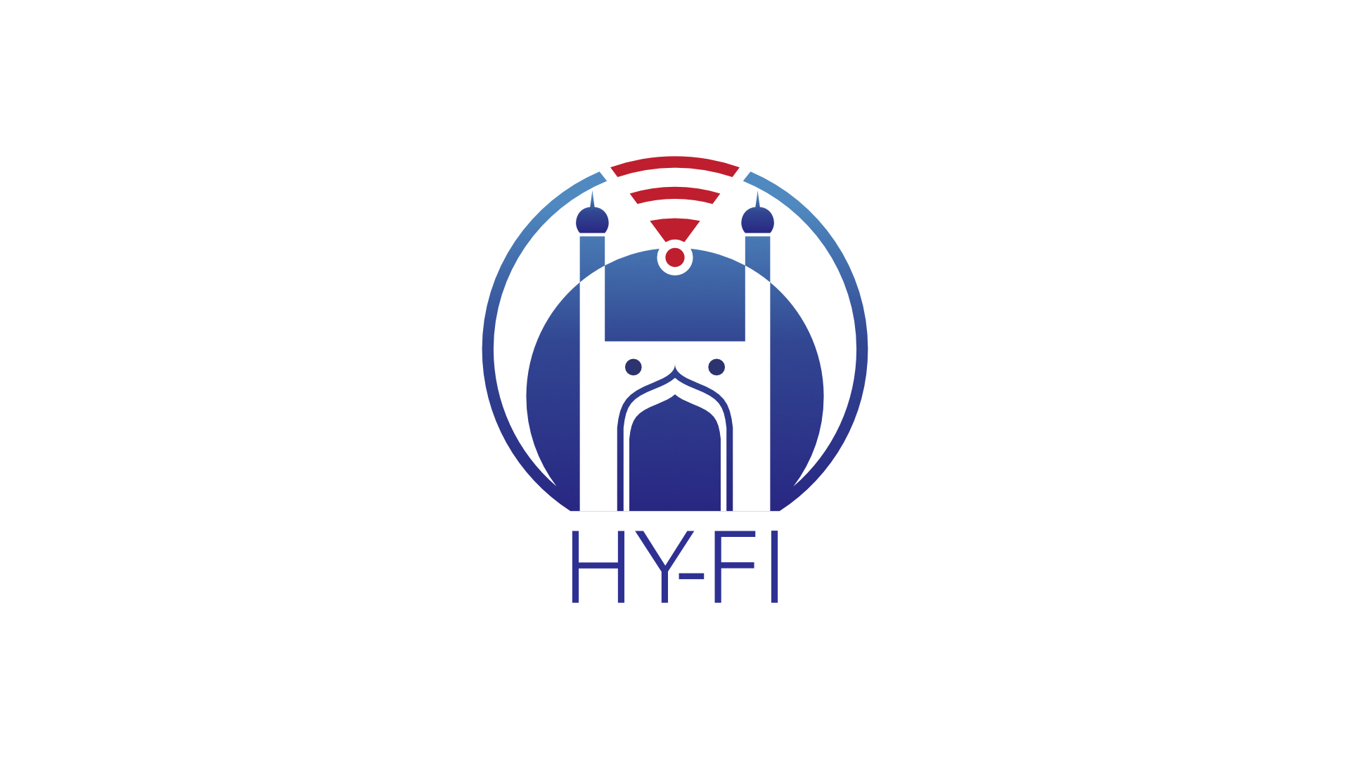 The identity is a combination of uppercase â€˜Hâ€™ with â€˜WIFIâ€™ symbol. Uppercase â€˜Hâ€™ has been effectively used to metaphorically represent Charminar, noted monument of Hyderabad. The cropped outer circle balances the overall form and illustrates the public places at which these services are available. To attract attention â€˜redâ€™ colour was used for â€˜WIFIâ€™ symbol and blue for uppercase â€˜Hâ€™ to symbolise fidelity.
